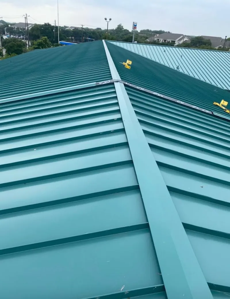 Green commercial metal roof ridge and valley for Metal Roof Repair in Panthersville